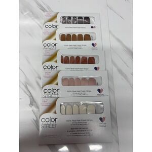Color Street Nail Polish Strips Assorted Neutrals NEW in Packages Lot of 5